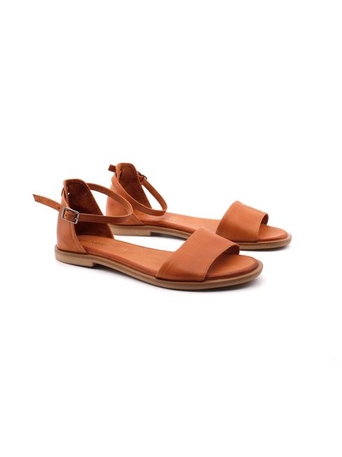 Sandalo flat in pelle da donna