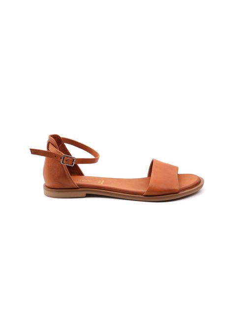 Sandalo flat in pelle da donna