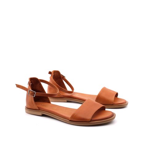 Sandalo flat in pelle da donna
