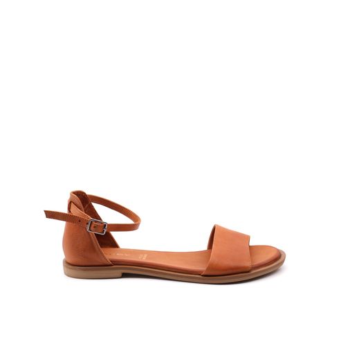Sandalo flat in pelle da donna