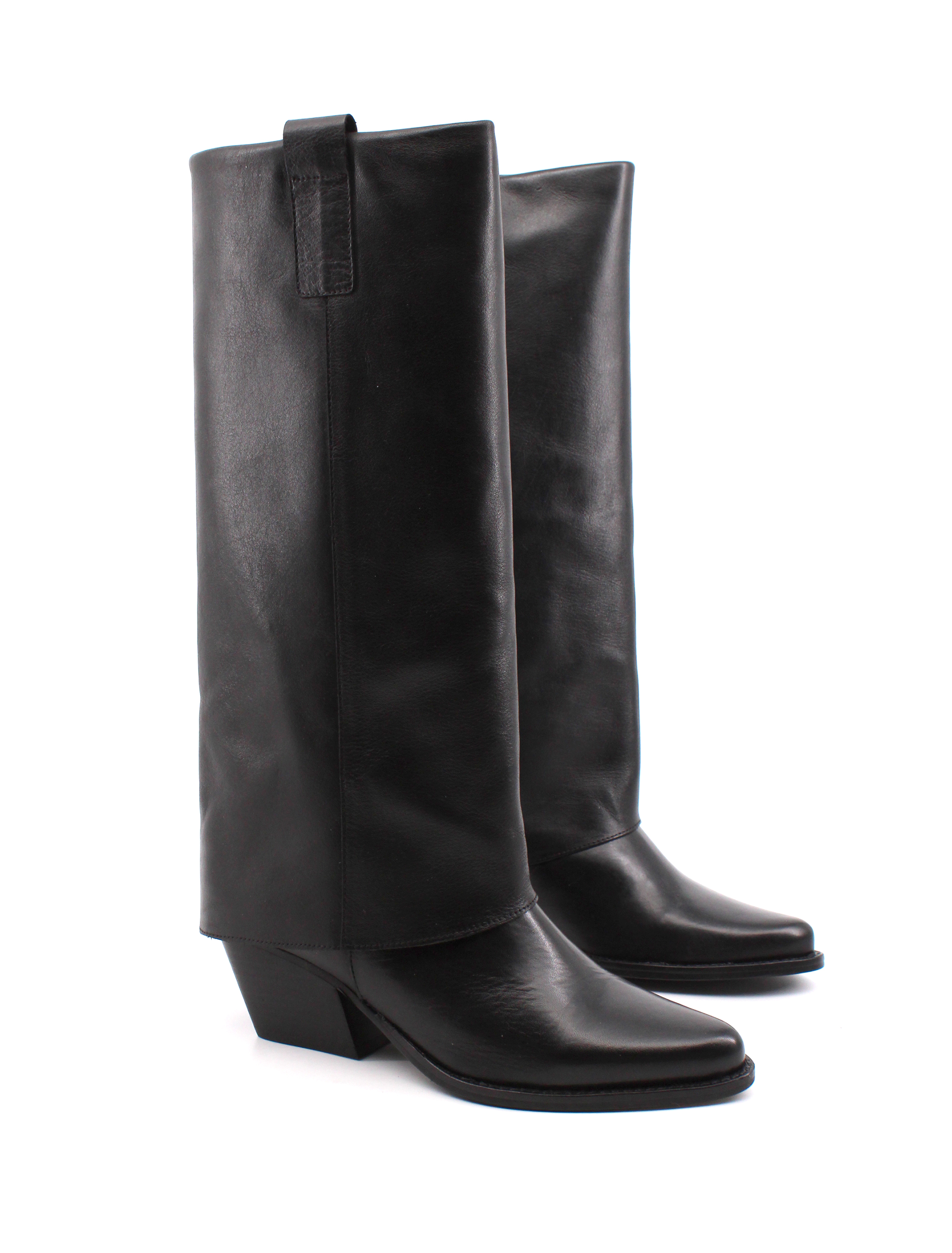 Con Risvolto Stivali Donna Alti Pelle Stivali Donna Stivaletti Con