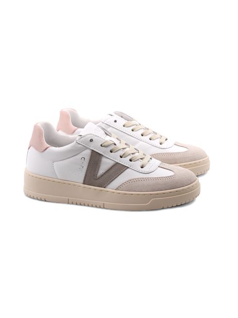 Sneaker in pelle con dettagli suede