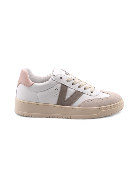Sneaker in pelle con dettagli suede