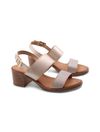 sandalo oro da donna con tacco a blocco - Platino