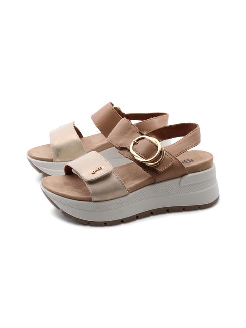 Sandalo con zeppa e plateau da donna