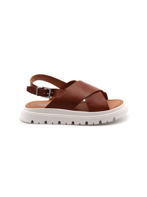 Sandalo flat in vera pelle da donna