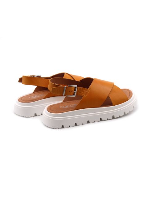 Sandalo flat in vera pelle da donna